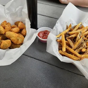 Yovi's snacks to share.  Fries are so yummy.