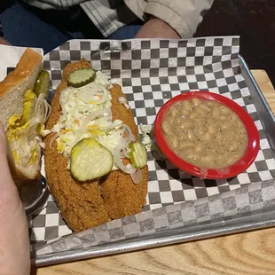 Fried whiting fish sandwich