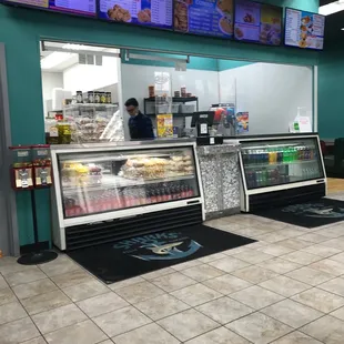 the inside of a restaurant