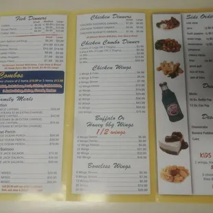 Super Sharks Menu