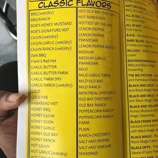 Just a piece of the menu