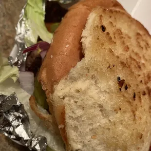 The big Aristotle burger (with a burger bun...)