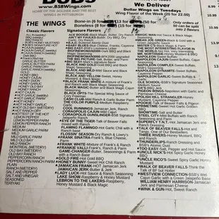 Other half of menu