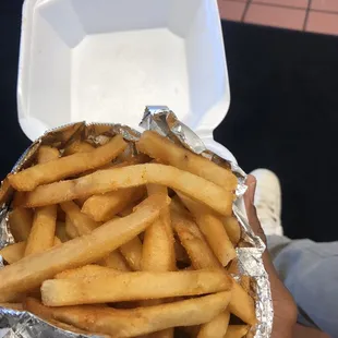 Simple side of fries to complement the meal. Perfect (cheat meal) combo.