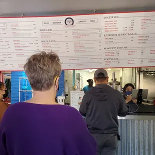 The order line. Names are called when the food are ready so pick a funny one.