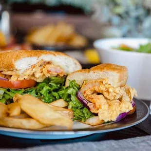 a sandwich and fries