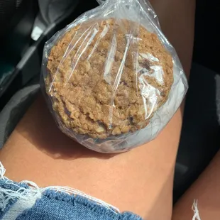 Whole wheat peanut butter chocolate chip cookie