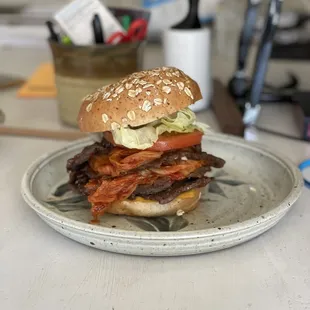 Korean Style Gourmet Burgers (takeout with packaging removed)