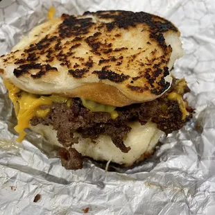 classic smash with 2 Pattie's, caramelized onions and pickles.