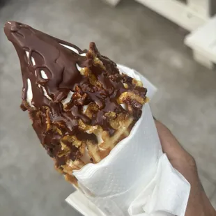 Chocolate dipped with Frosted flakes