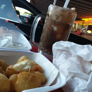 Cheese curds. Ranch. Root beer float.