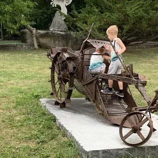 Exploring the sculptures!