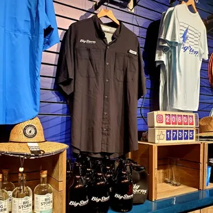  shirts and bottles of beer