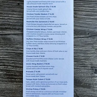 This was a limited menu, but they offer much more.