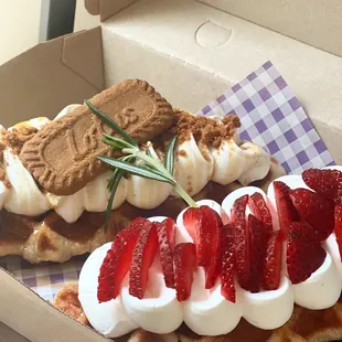 Biscoff &amp; Strawberry and Cream Croffle