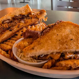 a sandwich and french fries