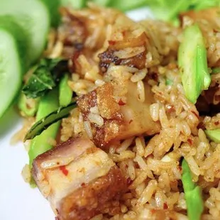 Spicy Fried Rice with Crispy Pork Belly
