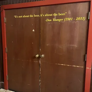 a door with a quote on it