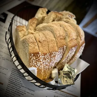 a basket of bread