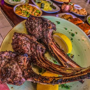 3 Lamb Chops Dinner.  Served with 2 sides.  Lamb Chops