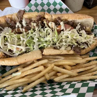 #25. Steak and Shrimp Cheesesteak Combo, with added lettuce and tomato