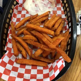 Sweet Potato Fries. $3.50 for this size.