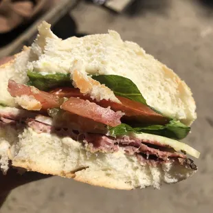 Roast beef and pastrami. With EVERYTHING. She obviously forgot most ingredients.