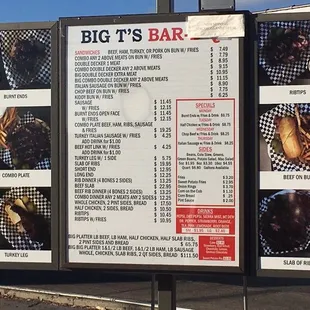 Drive thru menu