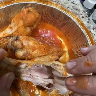 RAW RUBBERY SICK TO OUR STOMACH CHICKEN