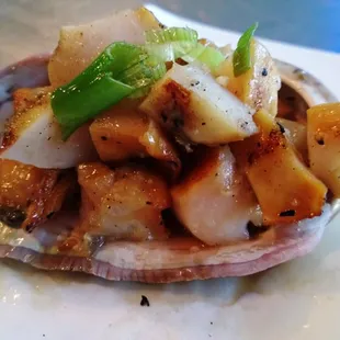 Big T&apos;s grilled abalone (California farmed). Insanely good, Vietnamese-esque style.