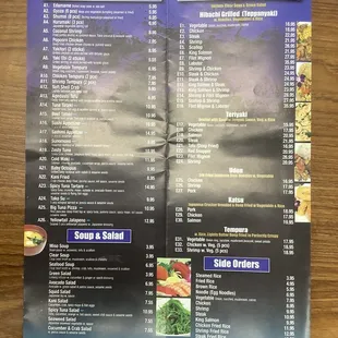 the menu