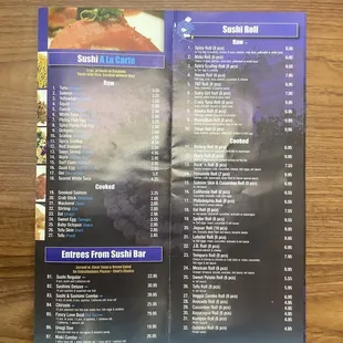 the menu