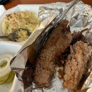 Brisket, potato salad