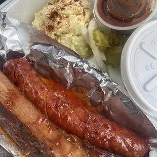 2 2 Meat Plate- rib &amp; sausage