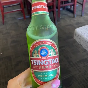 a bottle of tsingtao