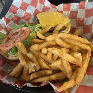 Big Walnut Burger with Fries