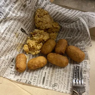 a box of fried potatoes and tater tots