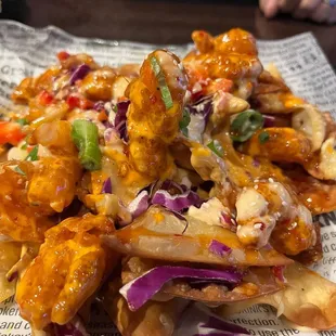 SESAME SHRIMP WONTON NACHOS
