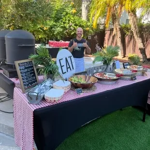 a table with food on it