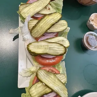 We asked for the sandwich toppings on the side