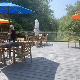 Outside deck over looking small lake