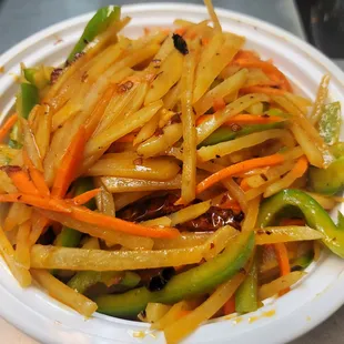 a plate of mixed vegetables
