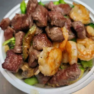 Hibachi beef and shrimp