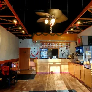 the inside of a restaurant