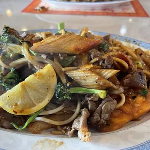 Lamb, lemon, and veggies