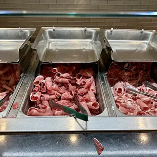 ows the meat being prepared