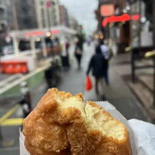 My favorite...called a cow tongue. Fried dough. Still warm. I ate the whole thing.  "moooo"