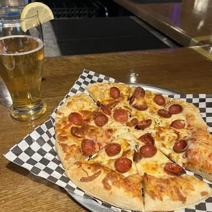 Pepperoni &amp; Wisconsin Cheese Curd QC Pizza - Take &amp; Bake