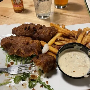 Burnt Fish &amp; Chip both burnt!