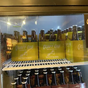 a refrigerator full of beer
